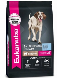 Корм Eukanuba для взрослых собак крупных пород с ягненком 3 кг
