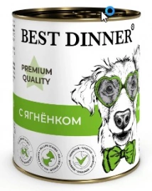 Корм Best Dinner Меню №1 для взрослых собак и щенков с 6 мес. с ягненком 340 г