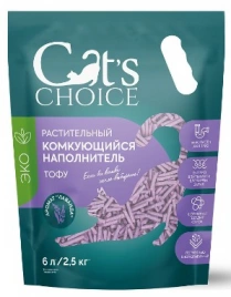 Наполнитель Cat's Choice для кошек комкующийся растительный тофу "Лаванда" 6 л, 2,5 кг