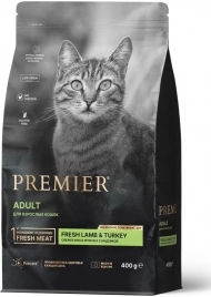 Корм Premier для кошек,полнорационный низкозерновой ягненок с индейкой 400 г