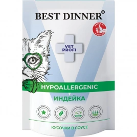 Корм Best Dinner Hypoallergenicl для кошек с индейкой 85 г
