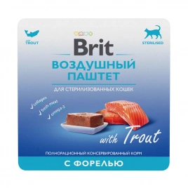 Корм Brit Premium Воздушный паштет для стерилизованных кошек с форелью, 100 г