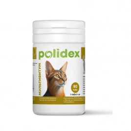 Витамины Polidex Multivitum для кошек 1 таб/4 кг, 80 табл
