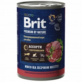 Корм Brit by Nature для собак ассорти с потрошками 410 г