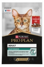Корм Purina Pro Plan Adult Maintenance для кошек с говядиной в соусе 85 г