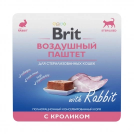 Корм Brit Premium Воздушный паштет для стерилизованных кошек с кроликом, 100 г