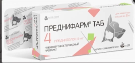 Таблетки Nita-Farm Преднифарм для кошек и собак 4 мг, 20 табл