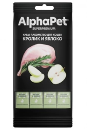 Крем-лакомство Alphapet для кошек с кроликом и яблоком 4*12 г