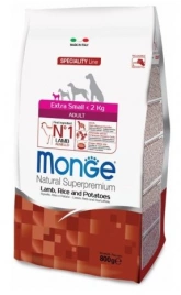 Корм Monge Dog Extra Small для взрослых собак миниатюрных пород из ягненка с рисом 800 г