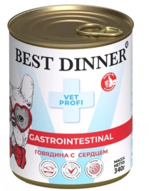 Корм Best Dinner Gastro Intestinal для собак говядина с сердцем 340 г