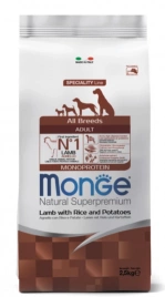 Корм Monge Dog Monoprotein для взрослых собак всех пород из ягненка с рисом 2,5 кг