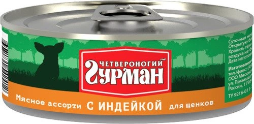 Корм Четвероногий Гурман для щенков Индейка в желе 100 г фото 1