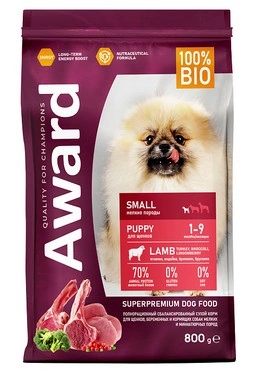 Корм Award Puppy для щенков с ягненком и индейкой (брокколи - брусника) 800г фото 2