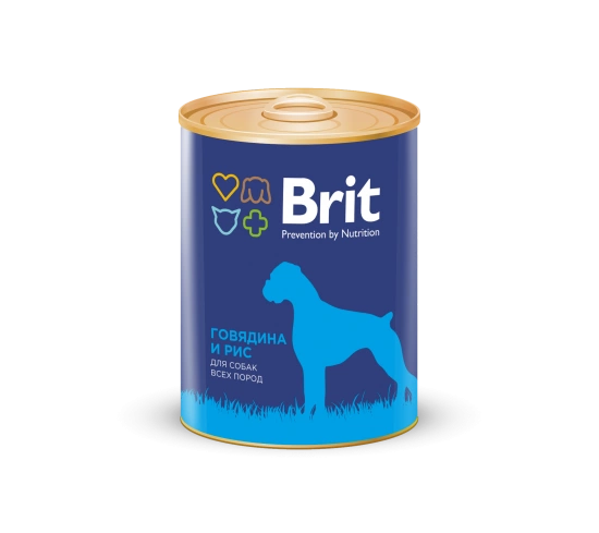 Корм Brit для собак говядина и рис 850 г фото 1