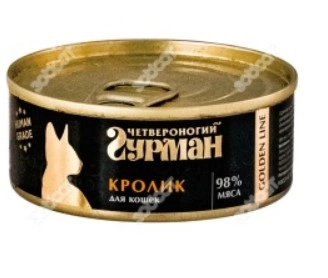 Корм Четвероногий Гурман Голден для кошек с кроликом 100 г фото 1