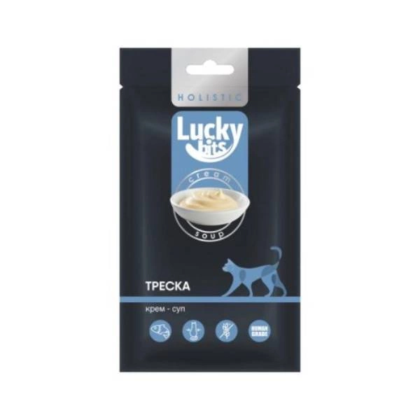 Лакомство Lucky Bits для кошек крем-суп из филе трески 5*20 г фото 2
