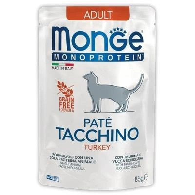 Корм Monge Cat Monoprotein для кошек паштет с индейкой 85 г фото 1