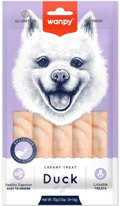 Лакомство для собак Wanpy Dog нежное пюре из утки 70 г фото 2