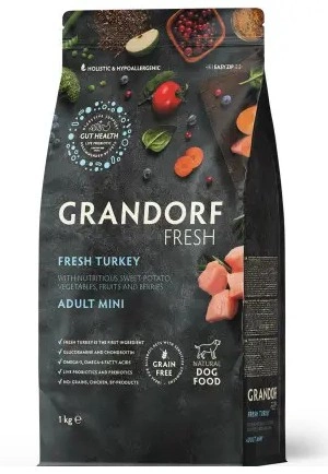 Корм Grandorf Fresh для собак мелких пород с индейкой и бататом 1 кг фото 1