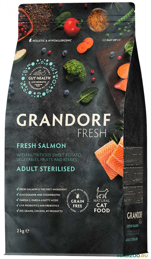 Корм Grandorf Fresh для стерилизованных кошек беззерновой с лососем и бататом 400 г фото 3