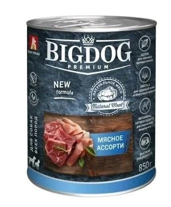 Корм Зоогурман Big Dog Premium для собак мясное ассорти 850 г фото 1