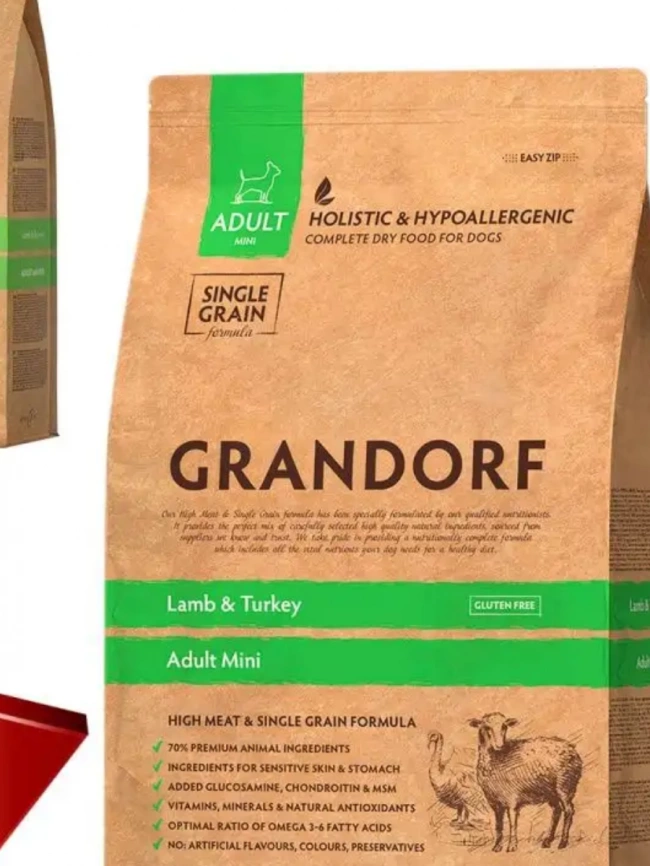 Корм Grandorf Holistic & Hypoallergenic Adult для собак мелких пород ягненок с индейкой, 3 кг фото 1