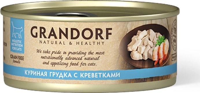 Корм Grandorf для кошек куриная грудка с креветками 70 г фото 1