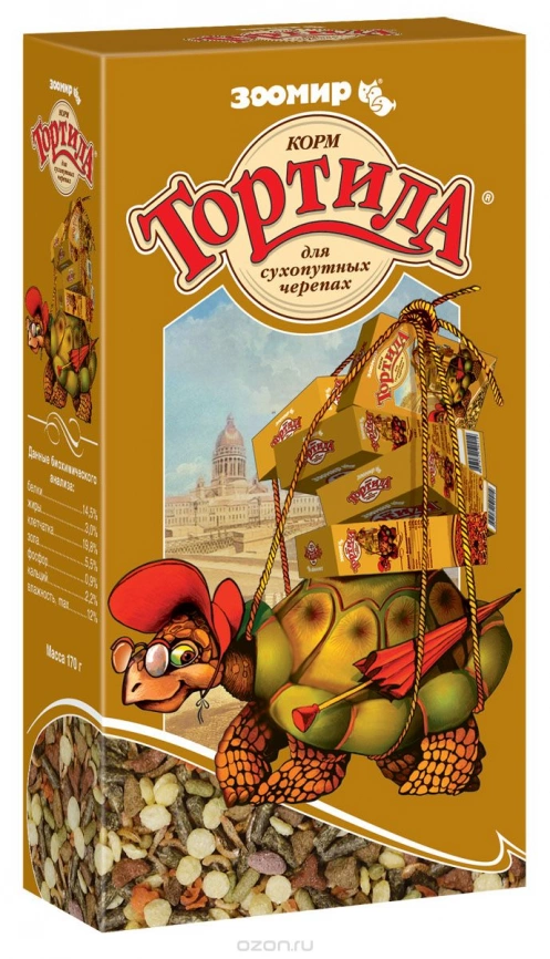 Корм Зоомир Тортила-М для сухопутных черепах 50 г фото 1