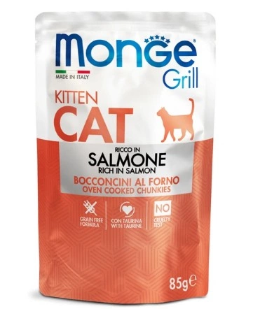 Консервы Monge Cat Grill Pouch для котят с норвежским лососем 85 г фото 1