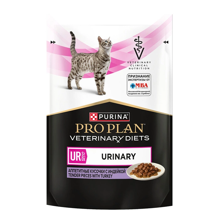 Корм Purina Veterinary Diets UR Urinary для кошек при заболеваниях МКБ с индейкой 85 г фото 1