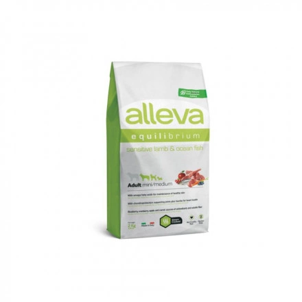 Корм Alleva Equilibrium Sensitive для собак мелких и средних пород с ягненком и рыбой 2 кг фото 2
