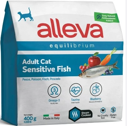 Корм Alleva Equilibrium Sensitive для кошек с чувствительным пищеварением с рыбой 400 г фото 1