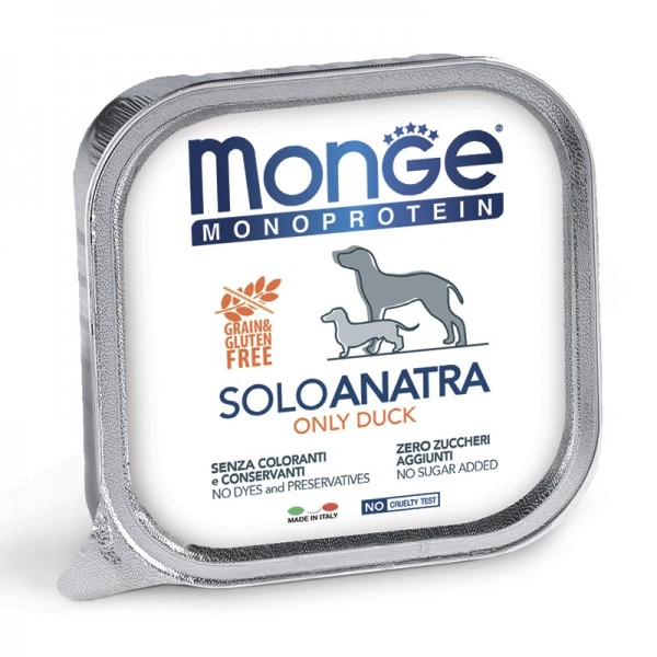 Корм Monge Dog Monoprotein Solo для собак паштет из утки 150 г фото 1