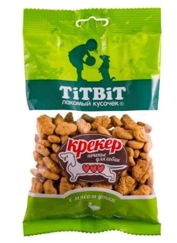 Лакомство Titbit для собак мясное печенье крекер с мясом утки 100г фото 1