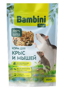 Корм Bambini Pets для крыс и мышей, 400 г фото 1