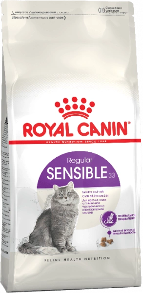 Royal Canin Sensible 33 Корм сухой сбалансированный для взрослых кошек с чувствительной пищеварительной системой, 2 кг фото 1
