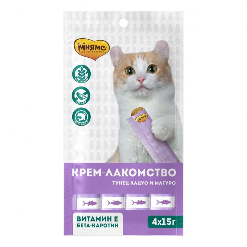 Лакомство для кошек Мнямс с тунцом Кацуо и Магуро 4* 15 г  фото 1