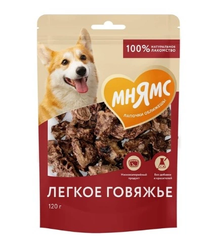 Лакомство для собак Мнямс Легкое говяжье, 120 г фото 1
