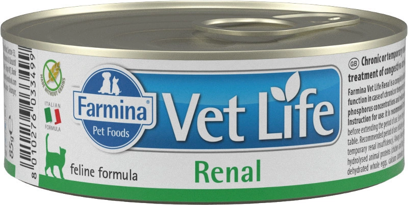 Корм Farmina Vet Lifе Renal для кошек при заболеваниях мочевыводящих путей 85 г фото 1