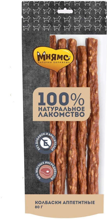 Лакомство для собак Мнямс Колбаски аппетитные 80 г фото 1