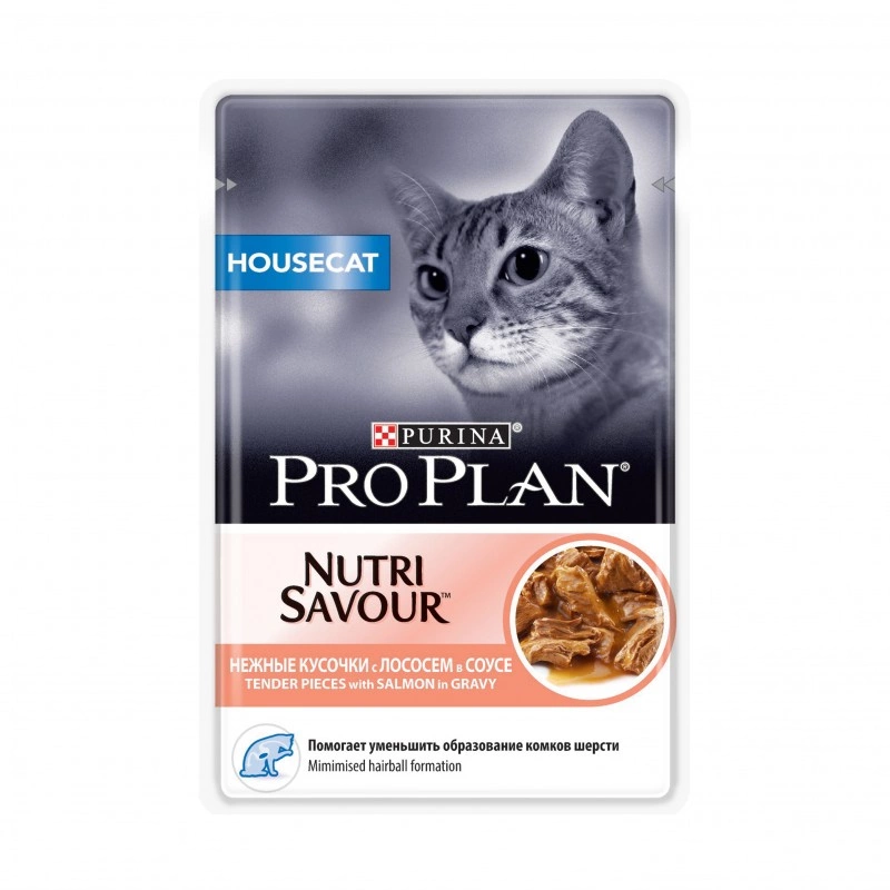 Корм Purina Pro Plan Housecat для домашних кошек с лососем в соусе 85 г фото 1