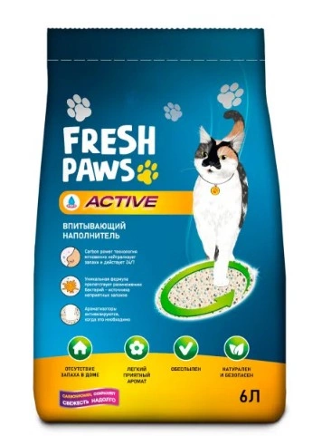 Наполнитель Fresh Paws Active для кошек впитывающий 6 л фото 1