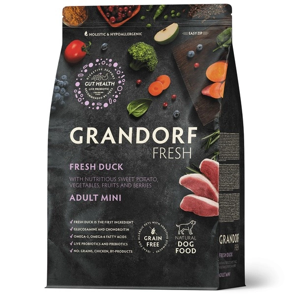 Корм Grandorf Fresh для собак мелких пород с уткой и бататом 1 кг фото 1