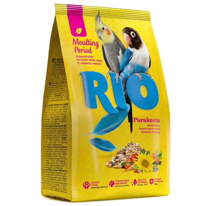 Корм Rio для средних попугаев в период линьки 1 кг фото 1
