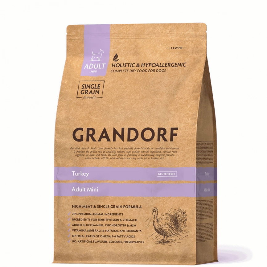 Корм Grandorf Holistic & Hypoallergenic для собак мелких пород с индейкой, 1 кг фото 2