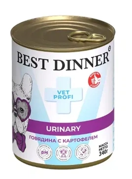 Корм Best Dinner Urinary для собак говядина с картофелем 340 г фото 1