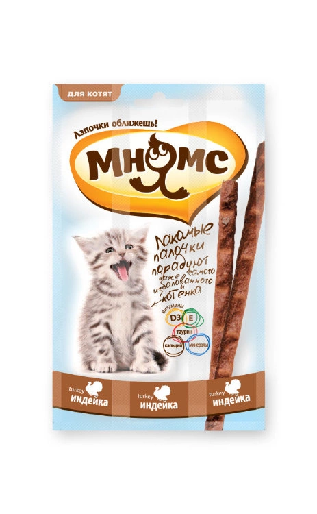 Лакомые палочки Мнямс для котят с индейкой 3*3 г фото 1