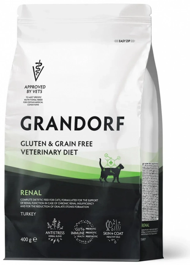 Корм Grandorf Renal для кошек при почечной недостаточности с индейкой 400 г фото 1