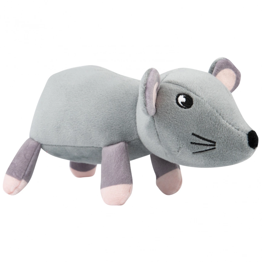 Игрушка Mr.Kranch "Мышь" для собак, плюшевая, серая, 20 см фото 2