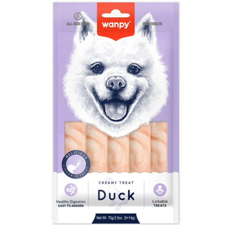Лакомство для собак Wanpy Dog нежное пюре из утки 70 г фото 1